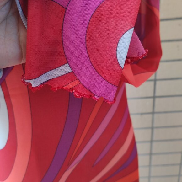 Pucci pink vortex see-through fitted long dress - Picture 9 of 11